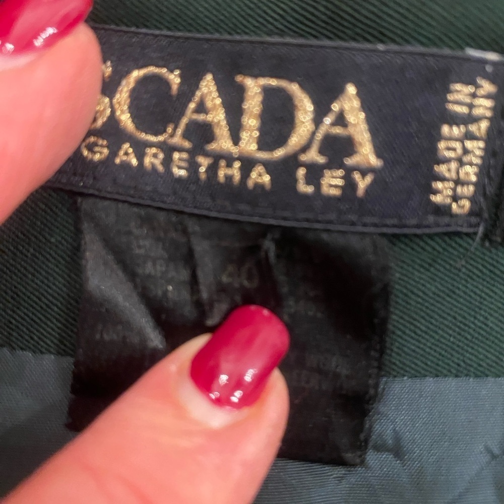 Escada Women’s Wool Green Black Lined Knee Length Skirt Classic Business M - Picture 5 of 13